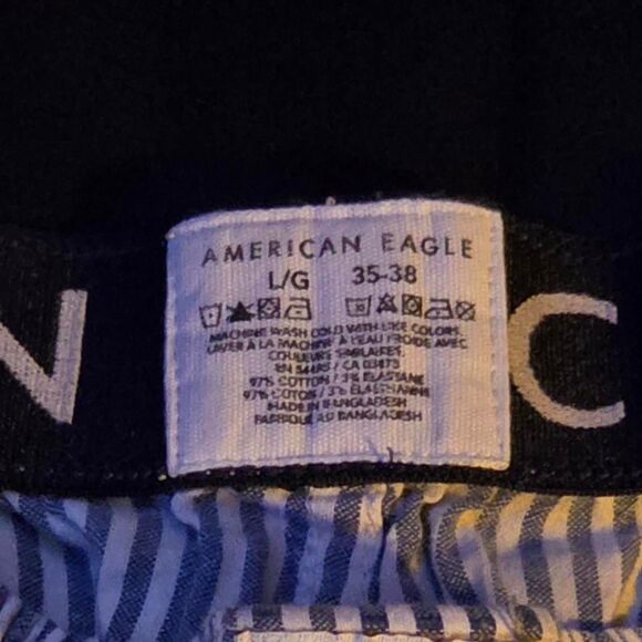 Men's American Eagle Striped Boxer Shorts - Blue and White - Picture 3 of 4